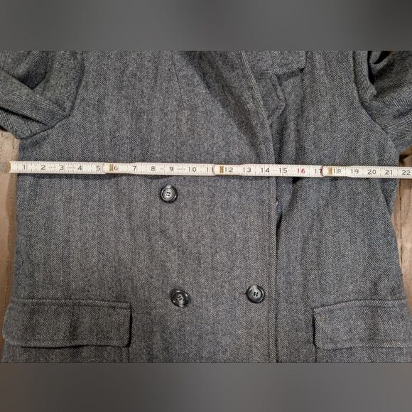 David Baker Double-Breasted Pea Coat Wool L - Picture 6 of 10